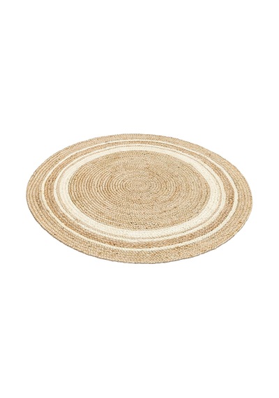Eko Halı Juno Ech 01R Natural Whıte El Dokuma Naturel Jüt Hasır Halı - 120X120