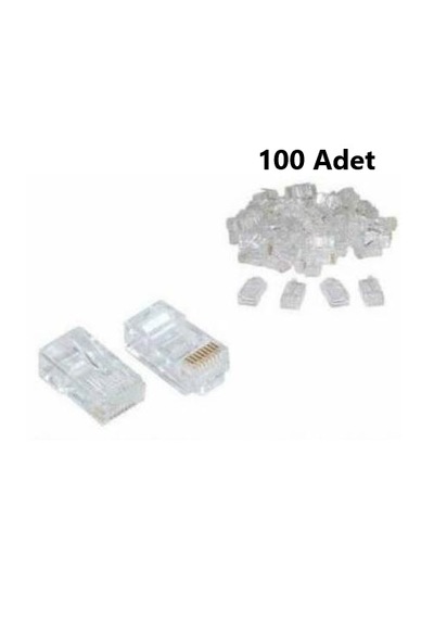 Rj45 Jack Soket Konnektör Cat5e İnternet Caki Jak - 100 Adet