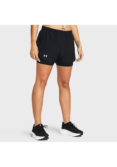 Under Armour Fly By 2 In 1 Kadın Siyah Polo Yaka Tişört