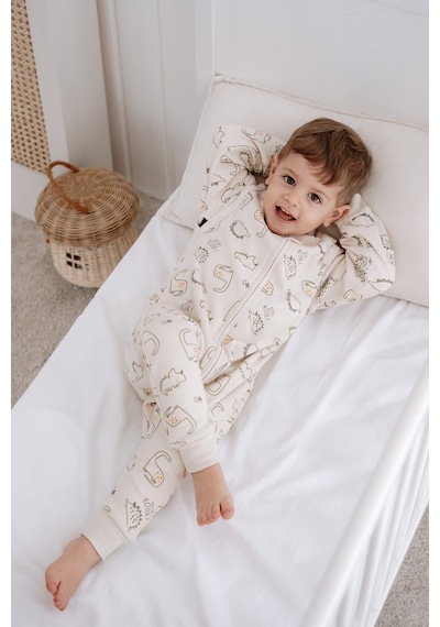 Lilabio 4 Mevsim Uyku Tulumu Doğal Pamuk Çift Kat Özel Kumaş Unisex 1.0 Tog Ekru
