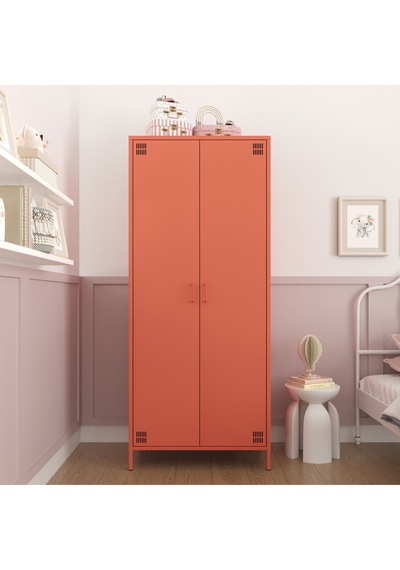 Pera Metal Elbise Dolabı, Soyunma Dolabı, İki Kapılı, 80,50 X 50 X 189,50 Cm Ral 3022 Somon