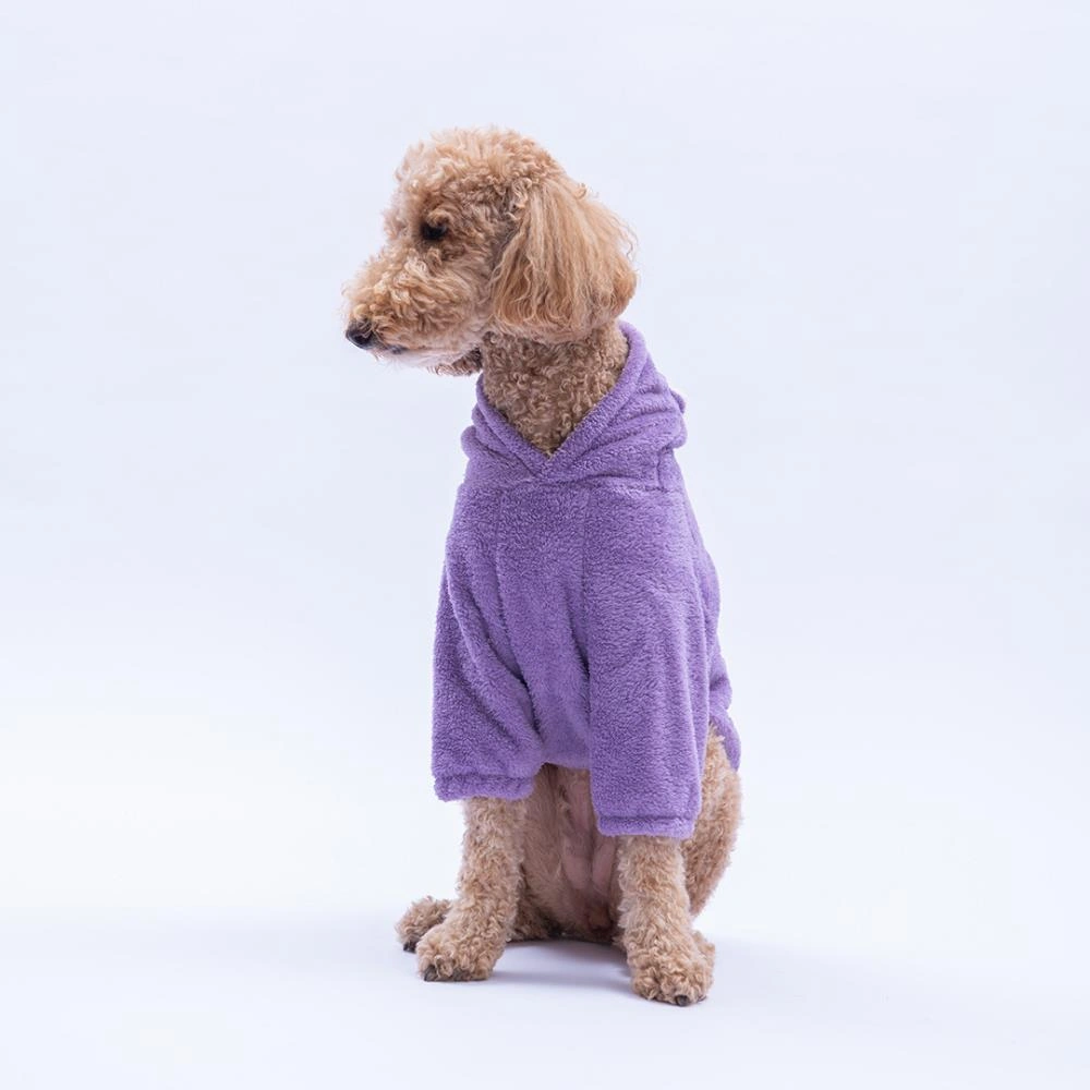 Lila Lucca Teddy Hoodie Ayı Kulaklı Peluş Orta Büyük Irklar Köpek Kıyafeti Köpek Sweati