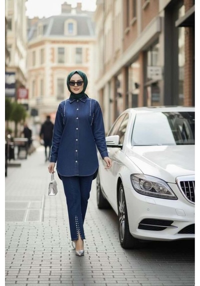 Hb Harma Time Butik Kadın Kot Ceket Pantolon İkili Kot Lacivert Takım Lacivert Lacivert Hb Harma Time Butik Kadın Kot Ceket Pantolon İkili Kot Lacivert Takım Lacivert Lacivert