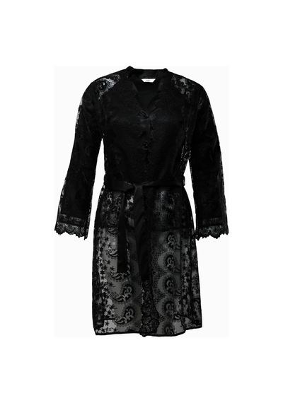 Pierre Cardin 6lı Dantelli Sabahlık Çeyiz Seti Siyah