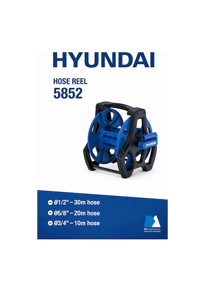 Hyundai Hortum Makarası 5852 Taşıma Kollu Bahçe Hortum Sarma Arabası