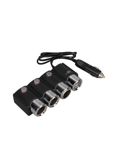 Olesson 1508 12-24v Çift Usb Girişli 120w 80cm Kablolu 3'lü Araç Çakmak Çoklayıcı