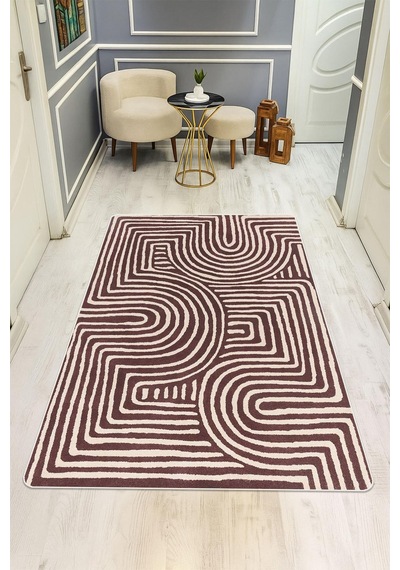 Modern Desenli Dijital Baskı Kaymaz Taban Halı H1126 Renkli