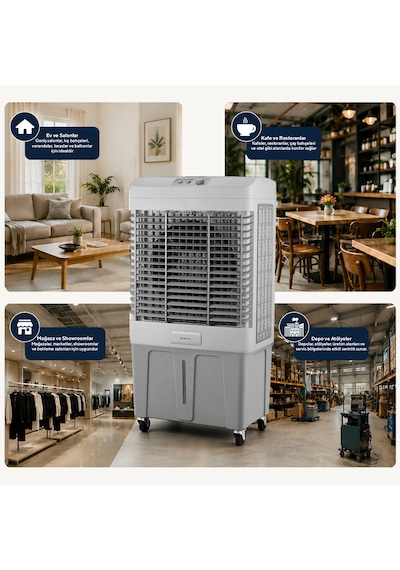 Kumtel 80 Litre Sulu Portatif Hava Soğutucu Air Cooler Büyük Boy Hac-100