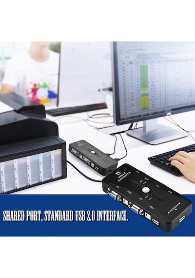 Triline 4 Port Usb Kvm Switch 4Pc Tek Monitör Kontrol