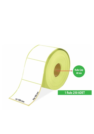 Termal Barkod Etiketi 100x100mm 250 Sarım