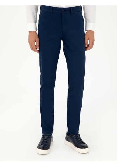 Cacharel Lacivert Slim Fit Kanvas Pantolon