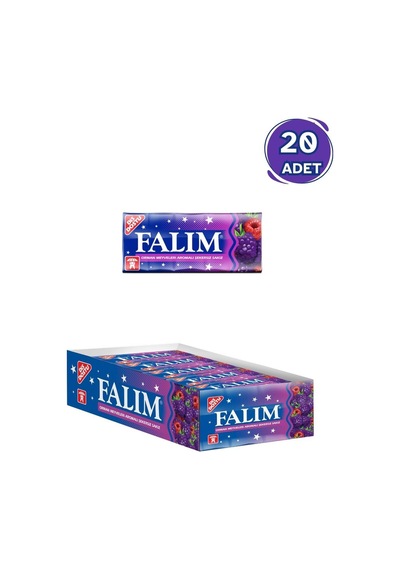 Falım Orman Meyveleri Aromalı Sakız 7 Gr - 20 Adet