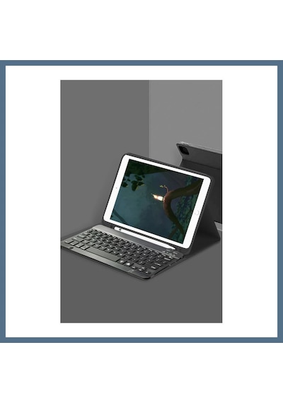 Buradabulabilirsin iPad Uyumlu Pro 11 2022 Kılıf Kc01 Smart Klavyeli Tablet Kılıfı - Siyah Bbz
