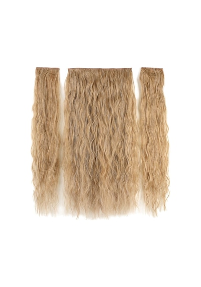 Fiber Sentetik Kabarık Dalgalı Yarım Ay + 2 Yan Çıt Çıt / Karamel Platin Röfleli - Rxlu-463271 Renkli