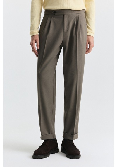 Antioch Tapered Fit Çift Pileli Pantolon Haki