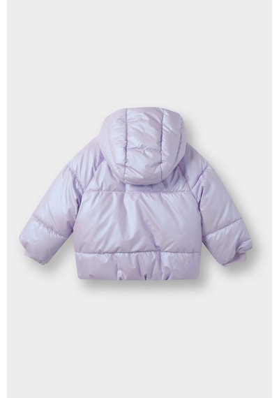 Defacto Kapüşonlu Fermuarlı Çıtçıtlı Şişme Lila Kız Bebek Mont E7985a5/pr247 Lila
