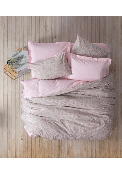 Cotton Box Petite Çift Kişilik Lastikli Çarşaflı Nevresim Takımı Sihu Pembe