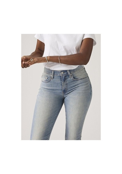 Levi's 724 High Rise Straight Lightweight Kadın Jean Pantolon - Slipped In Cool-16441 Med İndigo - Worn İn