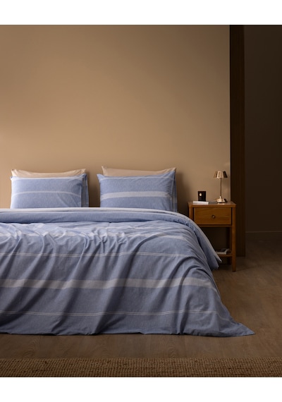 Madame Coco Boswell King Size %100 Pamuk Ranforce Baskılı Çarşaflı Nevresim Takımı - Mavi 8684427293881 Çok Renkli