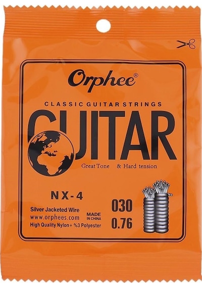 Orphee Nx-4 Klasik Gitar Re D Teli - 4. Tel Aksesuar - Yedek Tek Tel Gümüş Kaplama Bakır Sargı, Güçlü Rezonans Ve Sıcak Alt Tonlar Uyum: Tüm Klasik Gitarlar