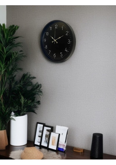 Büro Ev Ofis Duvar Saati İçin 36cm Siyah Dekor Mekanizma Diğer