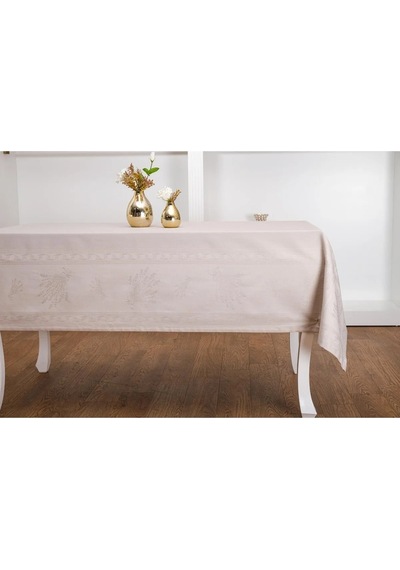 Demet Lüx Jakar Polycotton Kumaş Taş Masa Örtüsü 160x220 Cm - 1064 Çok Renkli