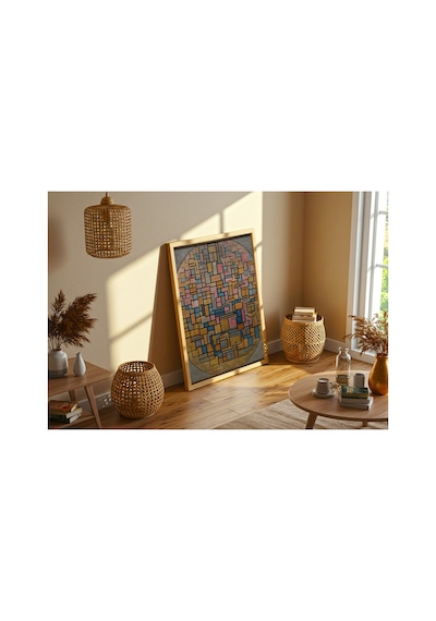 Mondrian Tablo Iıı Oval İçinde Kompozisyon Çerçevesiz Poster 21x30 Cm A4 Tablo Modern Sanat