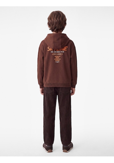 Koton Uzun Kollu Üç İplik Kapşonlu Baskılı Kanguru Cep Detaylı Sweatshirt Kahverengi 7wkb10473tk Kahve Koton Uzun Kollu Üç İplik Kapşonlu Baskılı Kanguru Cep Detaylı Sweatshirt Kahverengi 7wkb10473tk Kahve