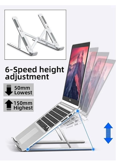 Metal Tablet Tutucu, Dizüstü Bilgisayar Standı, Masa Üstü Bilgisayar Standı, Ayarlanabilir Alüminyum Katlanabilir, Taşınabilir, Macbook Air Pro, İpad, Uyumlu, 10-15,6 Uyumludur