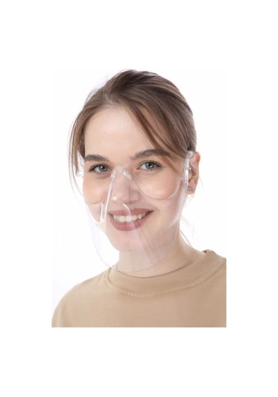 Ağız Burun Koruyucu Siperlik Şeffaf Maske