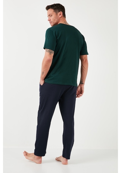 Buratti Pamuklu Beli Lastikli Regular Fit Kısa Kollu Erkek Pijama Takımı 6572009 Yeşil Buratti Pamuklu Beli Lastikli Regular Fit Kısa Kollu Erkek Pijama Takımı 6572009 Yeşil
