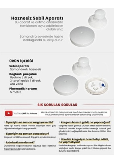 Su Arıtma Cihazı Için Haznesiz Sebil Aparatı