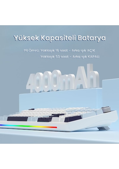 Aula S98 Pro 3 Modlu Rgb Hot Swap Mekanik Star Vector Switch Kablosuz Makrolu Klavye Lacivert