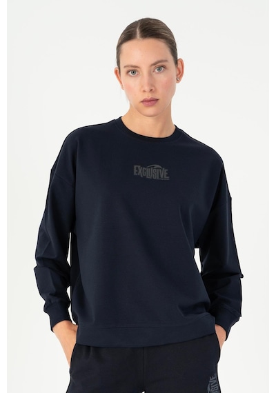 Maraton Oversize Kadın Bisiklet Yaka Açık Lacivert- Sweatshirt Açık Lacivert-
