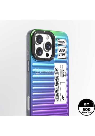 Apple iPhone 16 Pro Uyumlu Kılıf Renk Geçişli Youngkit The Secret Color Serisi Kapak Mavi