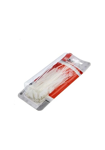 Dayanıklı Beyaz Kablo Bağları 100 X 2.5 Mm 50 Adet 0.45 - Beyaz - Düz - 100m