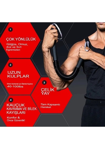 Ckspor Göğüs Yayı Bükbük Yay El Kol Bilek Omuz Kas Geliştirici Egzersiz Aleti