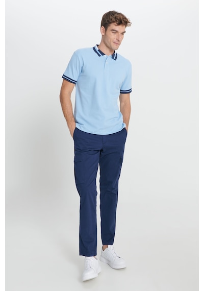 AC&Co / Altınyıldız Classics Erkek Acık Mavı Slim Fit Dar Kesim %100 Pamuk Polo Yaka Tişört Acık Mavı