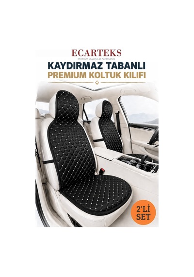 Oto Ön Koltuk İkili Minder Terletmez Kolay Montaj Universal Koruyucu Kılıf Seti Kumaş 44242097