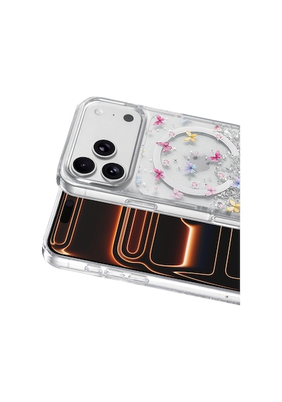 Apple iPhone Uyumlu 17 Pro Max & Apple iPhone Uyumlu 18 Pro Max Kılıf Kamera Korumalı Magsafe Özellikli Simli Şık Misk Kapak Desen 4