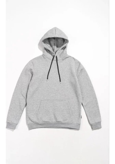 Etiler Collection Erkek Uzun Kol Kapşonlu Basic Sweatshirt Hoodie - Gri