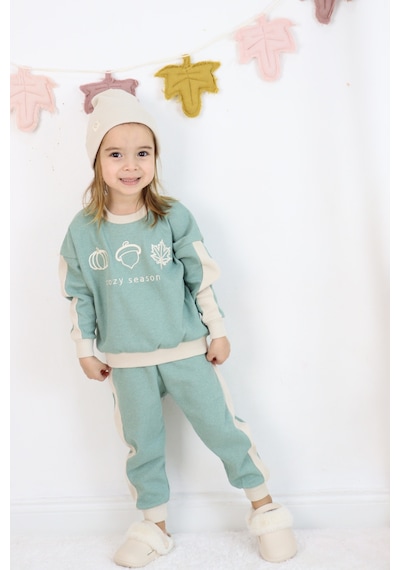 Miababy Cozy Nakış Baskılı 3lü Takım Çağla