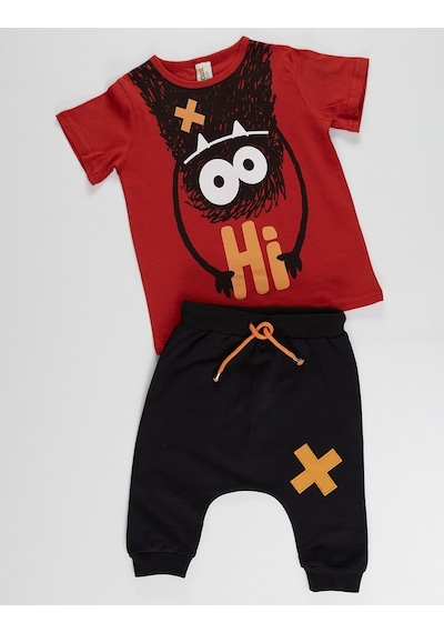 Denokids Hi Ponçik Erkek Çocuk Şort Takım Çok Renkli