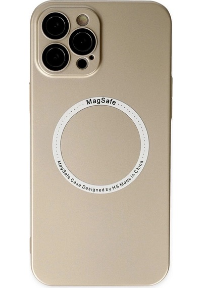 Durukar Apple iPhone Uyumlu 12 Pro Kılıf Jack Magneticsafe Lens Silikon - Gold