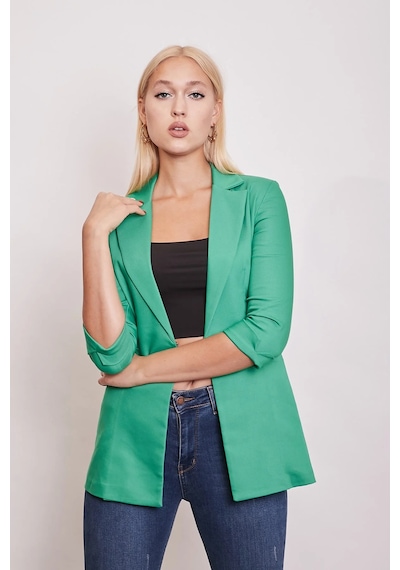 Kapri Truvakar Kol Süs Cepli Kopçalı Ofis Blazer Kumaş Ceket-benetton Yeşil B.yeşili