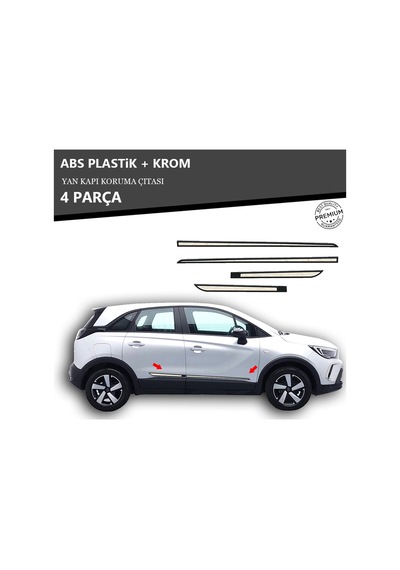 Opel Crossland Yan Kapı Koruma Çıtası Plastik + Krom Unvrslppkçt00057