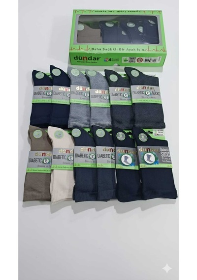 Plus Unisex Bambu Diyabetik Çorap 4 Mevsim Dikişsiz/kokulu Asorti 12'li Paket Set 2 36-40 Asorti Set 2