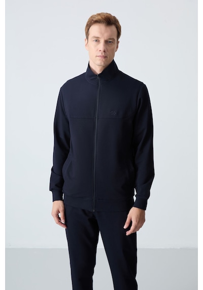 Tommy Life Lacivert Pamuklu Kalın Yumuşak Dokulu Comfort Fit Basic Erkek Eşofman Takım - 85260 Lacivert