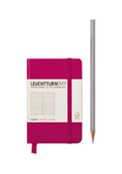 Leuchtturm1917 Not Defteri Mini Boy A7 , Sert Kapak, 168 Numaralandırılmış Sayfa, Çizgili, Vişne Kapak Kırmızı