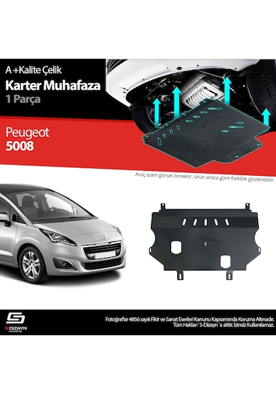 S-dizayn Peugeot 5008 Çelik Karter Muhafaza 2013-2016 A+ Kalite